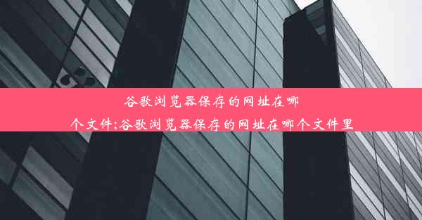 谷歌浏览器保存的网址在哪个文件;谷歌浏览器保存的网址在哪个文件里