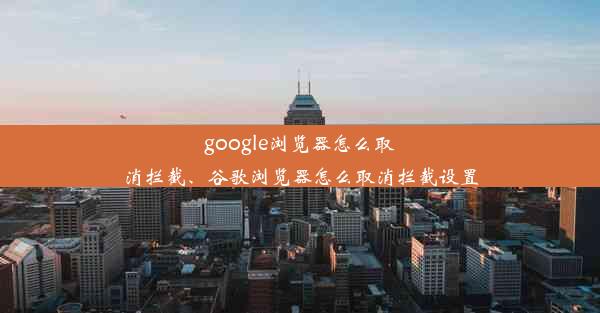 google浏览器怎么取消拦截、谷歌浏览器怎么取消拦截设置