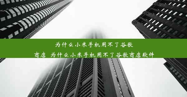 为什么小米手机用不了谷歌商店_为什么小米手机用不了谷歌商店软件