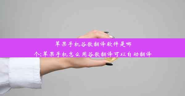 苹果手机谷歌翻译软件是哪个;苹果手机怎么用谷歌翻译可以自动翻译