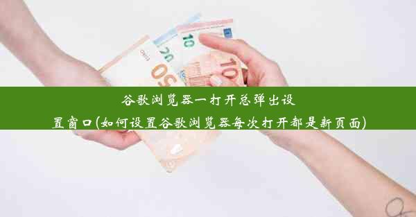 谷歌浏览器一打开总弹出设置窗口(如何设置谷歌浏览器每次打开都是新页面)