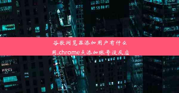 谷歌浏览器添加用户有什么用,chrome点添加账号没反应