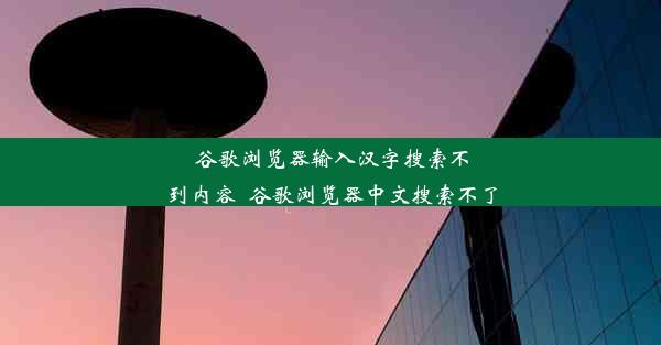 谷歌浏览器输入汉字搜索不到内容_谷歌浏览器中文搜索不了