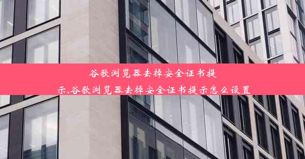 谷歌浏览器去掉安全证书提示,谷歌浏览器去掉安全证书提示怎么设置