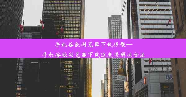 手机谷歌浏览器下载很慢—手机谷歌浏览器下载速度慢解决方法