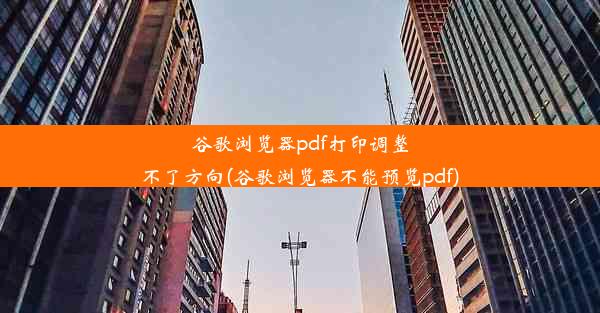 谷歌浏览器pdf打印调整不了方向(谷歌浏览器不能预览pdf)