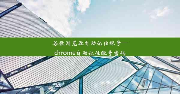 谷歌浏览器自动记住账号—chrome自动记住账号密码