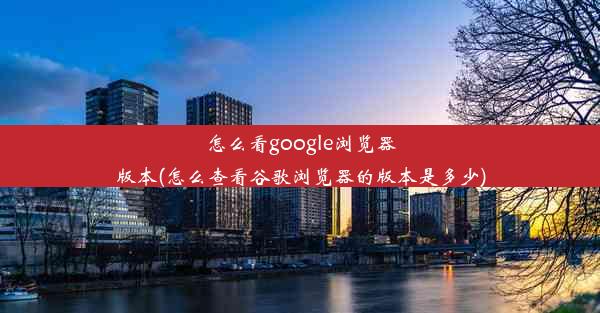 怎么看google浏览器版本(怎么查看谷歌浏览器的版本是多少)