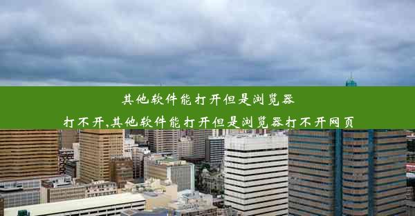 其他软件能打开但是浏览器打不开,其他软件能打开但是浏览器打不开网页