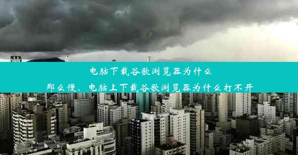 电脑下载谷歌浏览器为什么那么慢、电脑上下载谷歌浏览器为什么打不开