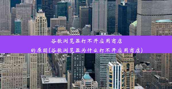 谷歌浏览器打不开应用商店的原因(谷歌浏览器为什么打不开应用商店)