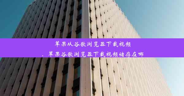 苹果从谷歌浏览器下载视频、苹果谷歌浏览器下载视频储存在哪