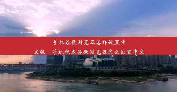 手机谷歌浏览器怎样设置中文版—手机版本谷歌浏览器怎么设置中文