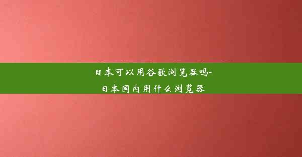 日本可以用谷歌浏览器吗-日本国内用什么浏览器