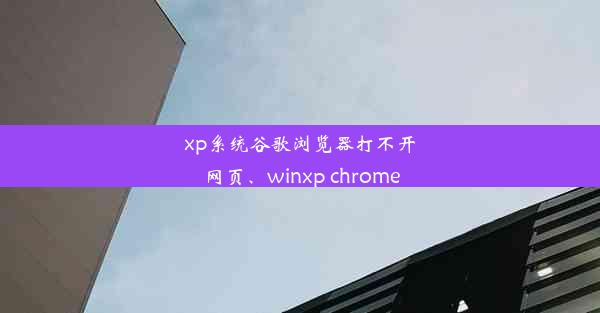 xp系统谷歌浏览器打不开网页、winxp chrome