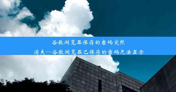 谷歌浏览器保存的密码突然消失—谷歌浏览器已保存的密码无法显示