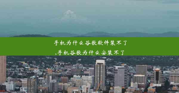 手机为什么谷歌软件装不了,手机谷歌为什么安装不了