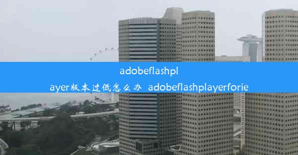 adobeflashplayer版本过低怎么办_adobeflashplayerforie