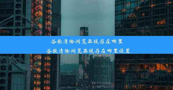 谷歌清除浏览器缓存在哪里_谷歌清除浏览器缓存在哪里设置