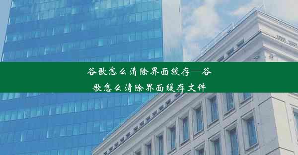 谷歌怎么清除界面缓存—谷歌怎么清除界面缓存文件