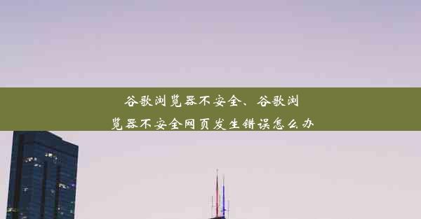 谷歌浏览器不安全、谷歌浏览器不安全网页发生错误怎么办