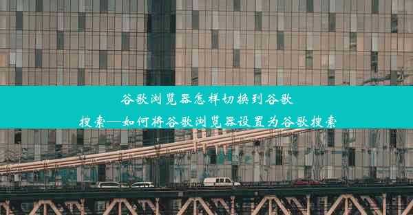 谷歌浏览器怎样切换到谷歌搜索—如何将谷歌浏览器设置为谷歌搜索