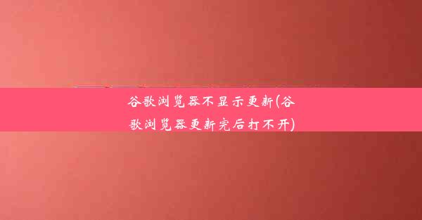 谷歌浏览器不显示更新(谷歌浏览器更新完后打不开)