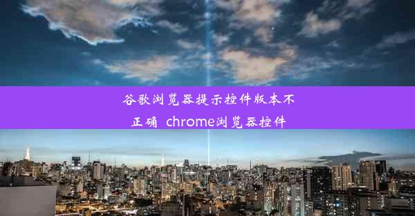 谷歌浏览器提示控件版本不正确_chrome浏览器控件