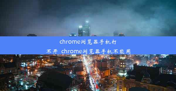 chrome浏览器手机打不开_chrome浏览器手机不能用