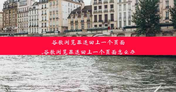 谷歌浏览器退回上一个页面,谷歌浏览器退回上一个页面怎么办