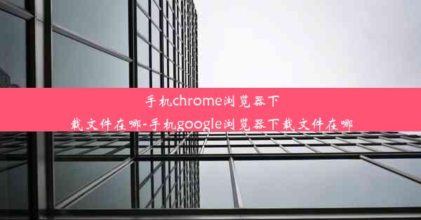 手机chrome浏览器下载文件在哪-手机google浏览器下载文件在哪