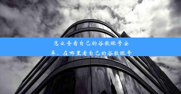 怎么查看自己的谷歌账号安卓、在哪里看自己的谷歌账号