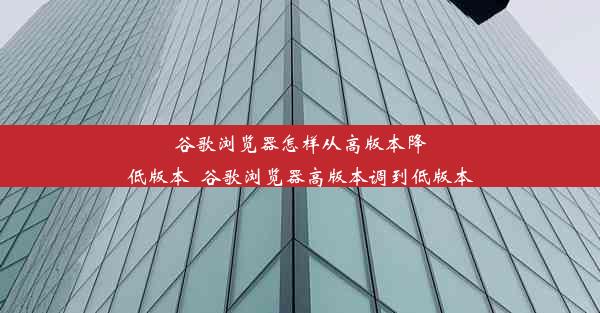 谷歌浏览器怎样从高版本降低版本_谷歌浏览器高版本调到低版本