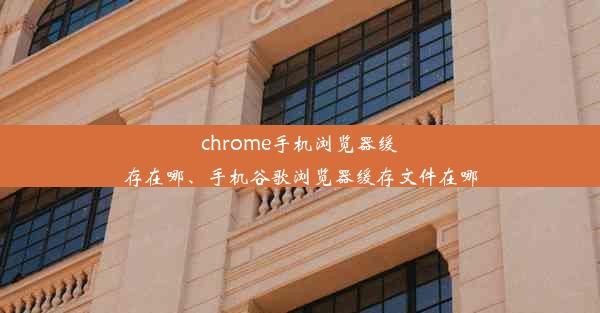 chrome手机浏览器缓存在哪、手机谷歌浏览器缓存文件在哪