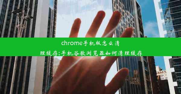 chrome手机版怎么清理缓存;手机谷歌浏览器如何清理缓存