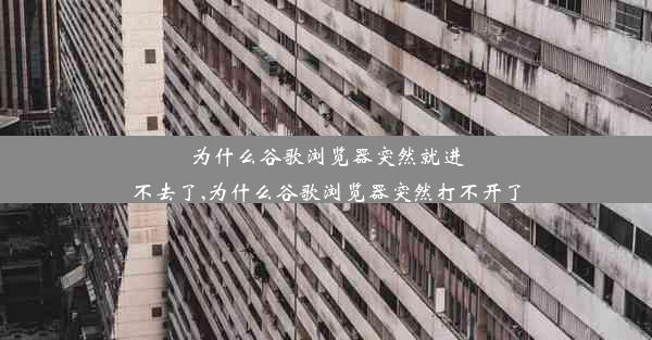 为什么谷歌浏览器突然就进不去了,为什么谷歌浏览器突然打不开了