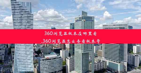 360浏览器版本在哪里看,360浏览器怎么查看版本号