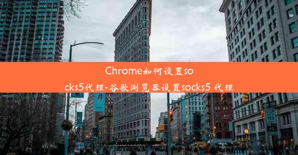 Chrome如何设置socks5代理-谷歌浏览器设置socks5 代理